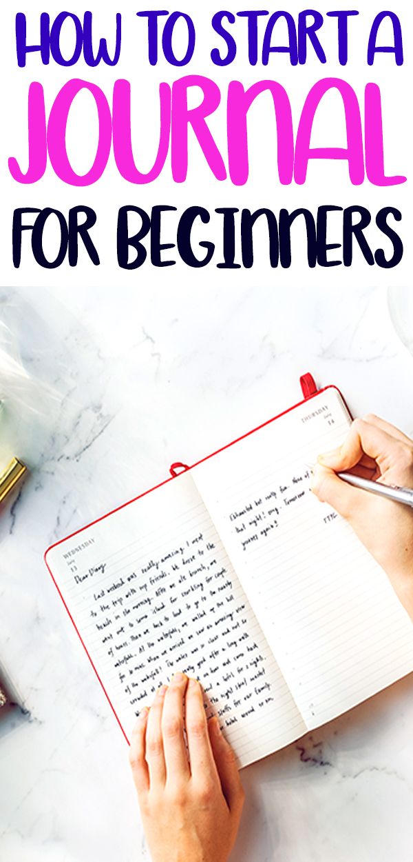 someone writing on a notebook with the title how to start a journal for beginners