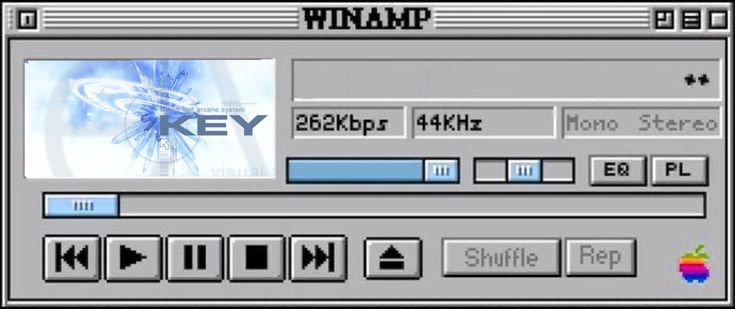 an old computer screen with the key to winampp