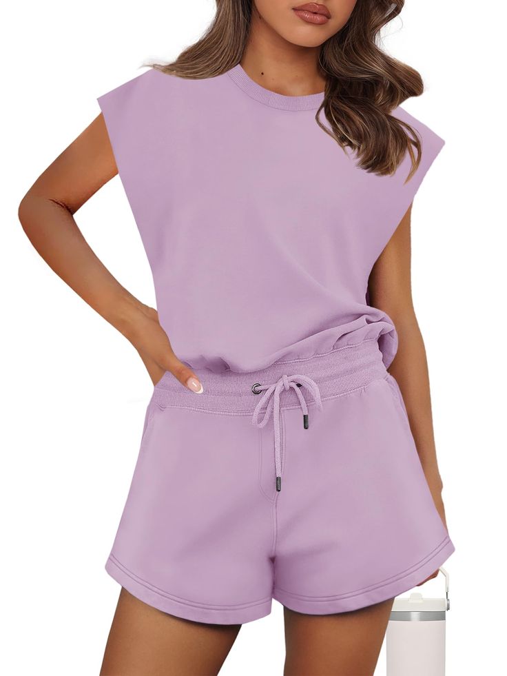 PRICES MAY VARY. Stylish and Flattering: This workout romper for women is soft with a little stretch, relaxed fit to keep you comfortable through the whole day. Our romper feature a slouchy silhouette, ensuring comfort and style all year long. Feature: The open back jumpsuits for women loose fit allows for more airflow, making them suitable for warmer weather. These summer romper boast a crew neck, drawstring adjustable waistband, side seam pockets and keyhole open back detail. Fits: This short Sleeveless Sportswear Jumpsuits And Rompers For Summer, Sleeveless Cotton Jumpsuits And Rompers For Athleisure, Sleeveless Sportswear Jumpsuits For Summer, Sleeveless Cotton Jumpsuits And Rompers In Athleisure Style, Sleeveless Athleisure Jumpsuits And Rompers For Leisure, Relaxed Fit Jumpsuits And Rompers For Athleisure, Relaxed Fit Athleisure Jumpsuits And Rompers, Sporty Sleeveless Relaxed Fit Jumpsuits And Rompers, Sleeveless Athleisure Jumpsuit For Leisure