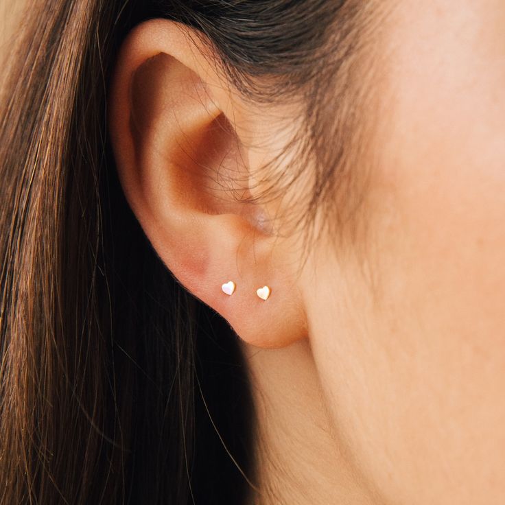 Tiny Heart Earrings Heart Stud Earrings Perfect Simple - Etsy Tiny Heart Earrings, Tiny Cross, Minimalist Earrings Studs, Flat Back Earrings, Mini Earrings, Minimalist Studs, Tiny Star, Heart Stud Earrings, Tiny Earrings