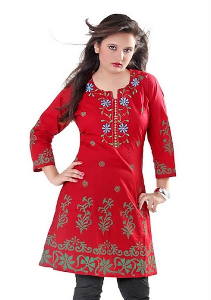 Tunic top for women Red Pure Cotton Tunic / Cotton Top/ Casual Cotton Blouse/ Tunic Top dress/ Embroidered Tunic Top dress women ✔This dress is made from 100% Cotton. ✔Sleeve: Bracelet Sleeve,  ✔High-quality soft fabric makes you feel soft and comfortable. ✔It's a casual style, suitable for leisure, party and special occasions. ✔The embroidery of the dress makes it unique and eye-catching. ✔Comfortable for wearing all day. ✔ Regular fit. ---- Custom orders are available ---- 🔸We are a custom De Red Tunic Kurta With Resham Embroidery, Red Kurta For Spring, Spring Red Kurta With Resham Embroidery, Red Kurta With Resham Embroidery For Spring, Festive Embroidered Dress With Embroidered Neckline, Traditional Red V-neck Kurta, Red V-neck Kurta With Resham Embroidery, Red Embroidered Casual Fitted Dress, Red Embroidered Fitted Casual Dress