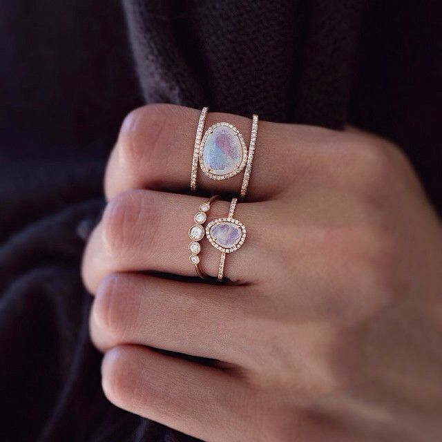 14kt gold mini moonstone and diamond ring – Luna Skye by Samantha Conn | Jewelry Epilator, Pretty Jewellery, 14kt Gold, Accessories Jewelry, Bling Bling, Boho Jewelry, Ring Verlobung, Jewelry Inspiration, Moonstone