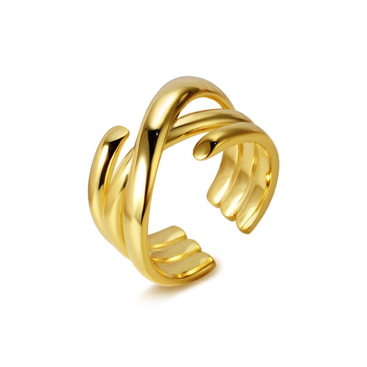 This Multi-Layer Wrap Around Crossed Band Ring is the perfect accessory to make a bold statement. With its sophisticated design, this ring is made from durable materials to provide a secure and comfortable fit. A stylish ring made with fashion in mind. Product Details Material: 925 Silver Color: 18K Gold/White Gold Plated Size: US Opening size 6.25 (adjustable size 5.5-7.5) Weight: about 7-7.2g SKU: AR23100720-G/AR23100720-W Product Keywords: Distorted band rings, Avante-garde rings, Unique shap Rings Unique, Blood Diamond, Ringe Gold, Stylish Rings, Gold Band Ring, Blue Zircon, Jewellery Design, 7 And 7, White Gold Rings