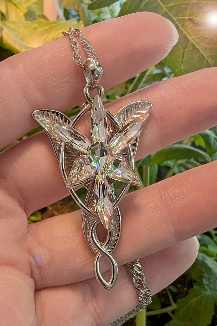 LOTR Arwen Evenstar Necklace, High Quality 925 Solid Sterling Silver Lord of the Rings Evenstar pendant with Free Jewelry Box Lord Of The Rings Evenstar, Arwen Necklace, Arwen Lord Of The Rings, Lotr Arwen, Evenstar Necklace, Lotr Jewelry, Arwen Evenstar, Elven Necklace, Lord Of The Rings Trilogy