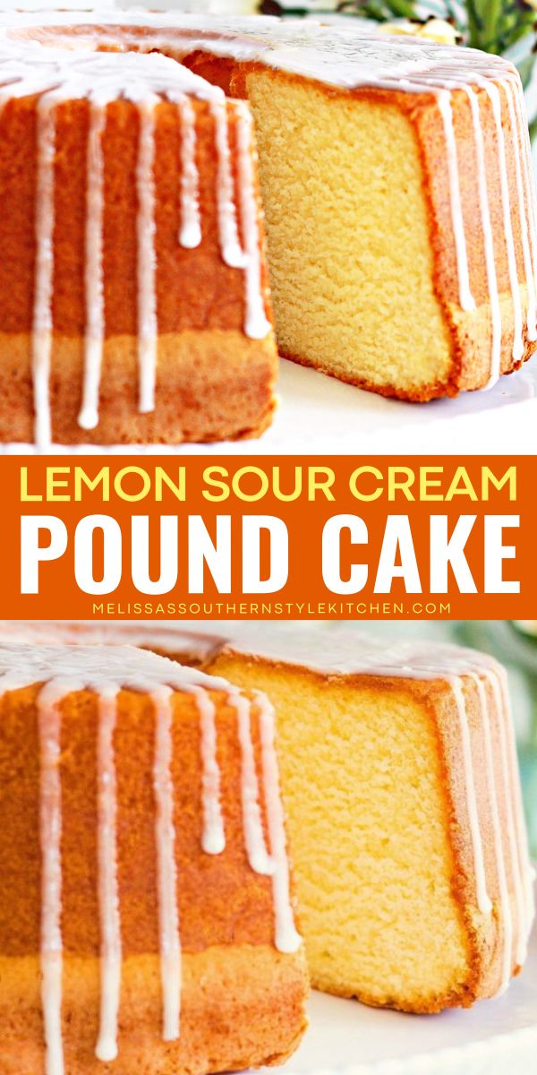 Want some tender and tangy summer dessert ideas? Check out this old-fashioned lemon sour cream pound cake! A flavorful and simple 4th of July dessert. Save the BEST lemon pound cake recipe you'll ever make! Lemon Sour Cream Pound Cake, Sour Cream Pound Cake Recipe, Cream Pound Cake Recipe, Lemon Sour Cream Cake, Moist Lemon Pound Cake, Best Pound Cake Recipe, Pretty Presentation, Homemade Pound Cake, Lemon Pound Cake Recipe