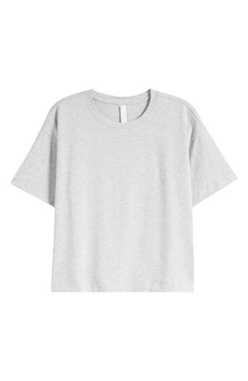 Work up a sweat in this crewneck T-shirt cut with a boxy fit from a lightweight blend that will help keep you cool no matter what you do. 21" length (size Medium) Crewneck Short sleeves 47% pima cotton, 47% Tencel® modal Tencel modal is a sustainably produced fiber made with closed-loop processing and is certified with the EU Ecolabel as having a low environmental impact throughout the entire lifecycle Machine wash, dry flat Made in Peru Sporty Boxy Fit T-shirt For Everyday, Gray Crew Neck Athleisure Tops, Gray Crew Neck Cotton Muscle Tee, Gray Cotton Muscle Tee With Crew Neck, Gray Cotton Crew Neck Muscle Tee, Oversized Crew Neck Cropped T-shirt For Everyday, Oversized Casual Cropped T-shirt With Crew Neck, Simple Boxy Fit Crew Neck Top, Simple Boxy Crew Neck Top