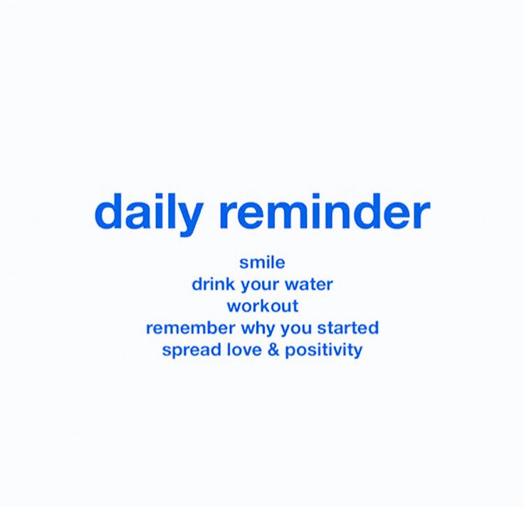 the words daily reminder are in blue and white