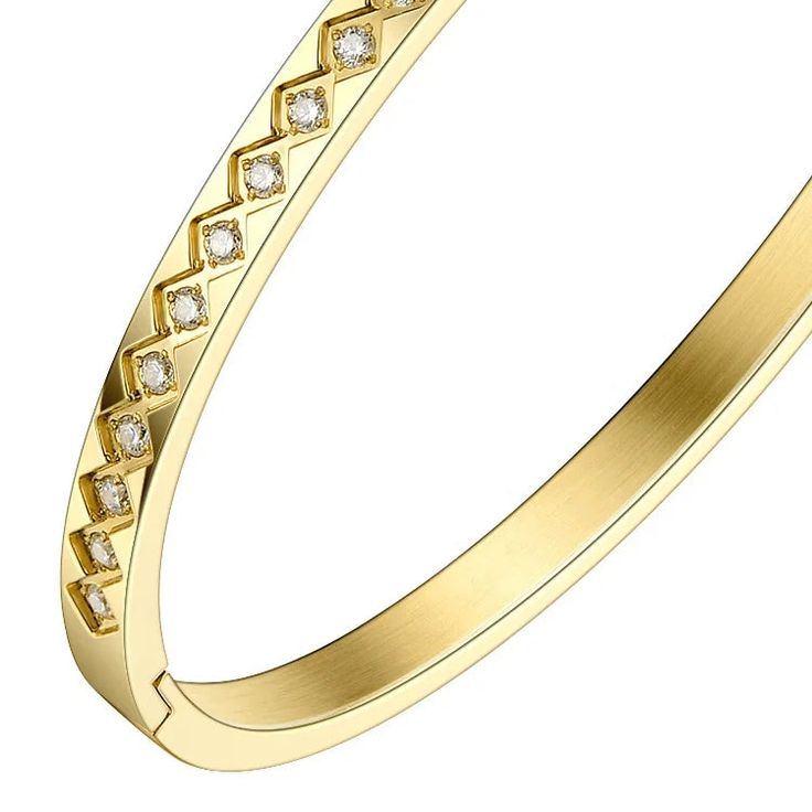 Introducing the Tina Bracelet, a dazzling accessory that radiates sophistication and charm. Crafted with precision and attention to detail, this bracelet features a distinct diamond pattern encircled with set stones, adding a touch of sparkle to any ensemble. Made from high-quality 18K gold plated stainless steel, the Tina Bracelet boasts a luxurious and durable finish that is resistant to water and tarnishing. Its hypoallergenic properties ensure comfortable wear for those with sensitive skin, Bracelets Gold, Stackable Bracelets, Everyday Accessories, Diamond Pattern, Earring Necklace, Ring Necklace, Jewelry Care, Timeless Beauty, Sensitive Skin