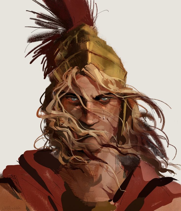 a painting of a man with long hair and a feathered headdress on