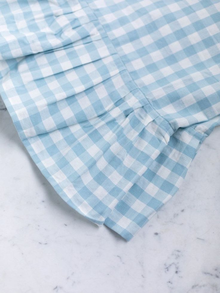 Hem of the table cloth laying flat on a quartz countertop. Gingham Tablecloth, Spring Fever, Casual Dinner, Formal Wedding, Dining Experiences, Gingham, Table Cloth, Blue And White, Blue