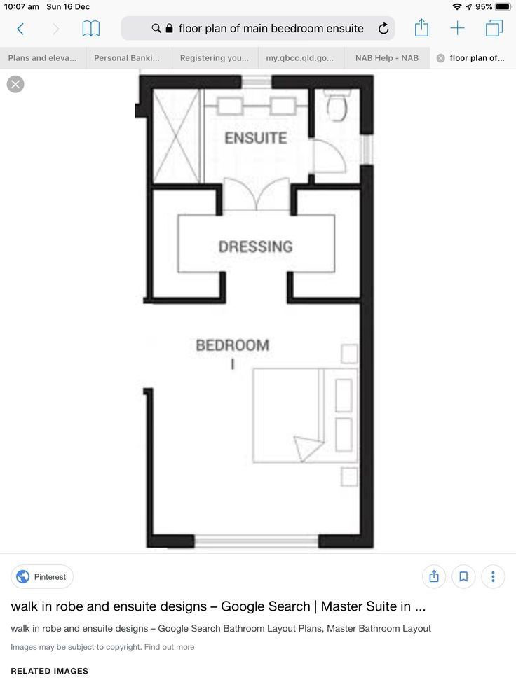 a floor plan for a bedroom and bathroom