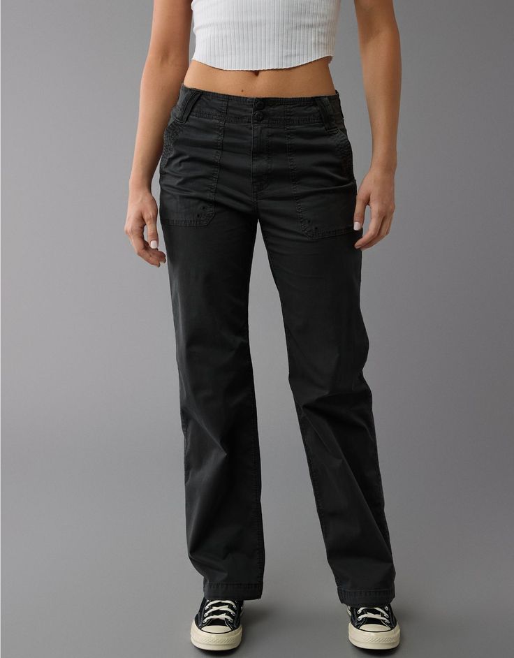 AE Stretch High-Waisted Stovepipe Pant Elevated Casual Pants With Five Pockets, High Waist Straight Fit Bottoms With Belt Loops, High Rise Straight Fit Pants With Belt Loops, Relaxed Fit Full Length Bottoms With Belt Loops, High Rise Relaxed Fit Bottoms For Fall, High Waist Relaxed Fit Pants For Elevated Casual, Relaxed Fit High Waist Pants For Elevated Casual Occasions, Elevated Casual Mid-rise Pants For Fall, Elevated Casual Full-length Pants For Fall