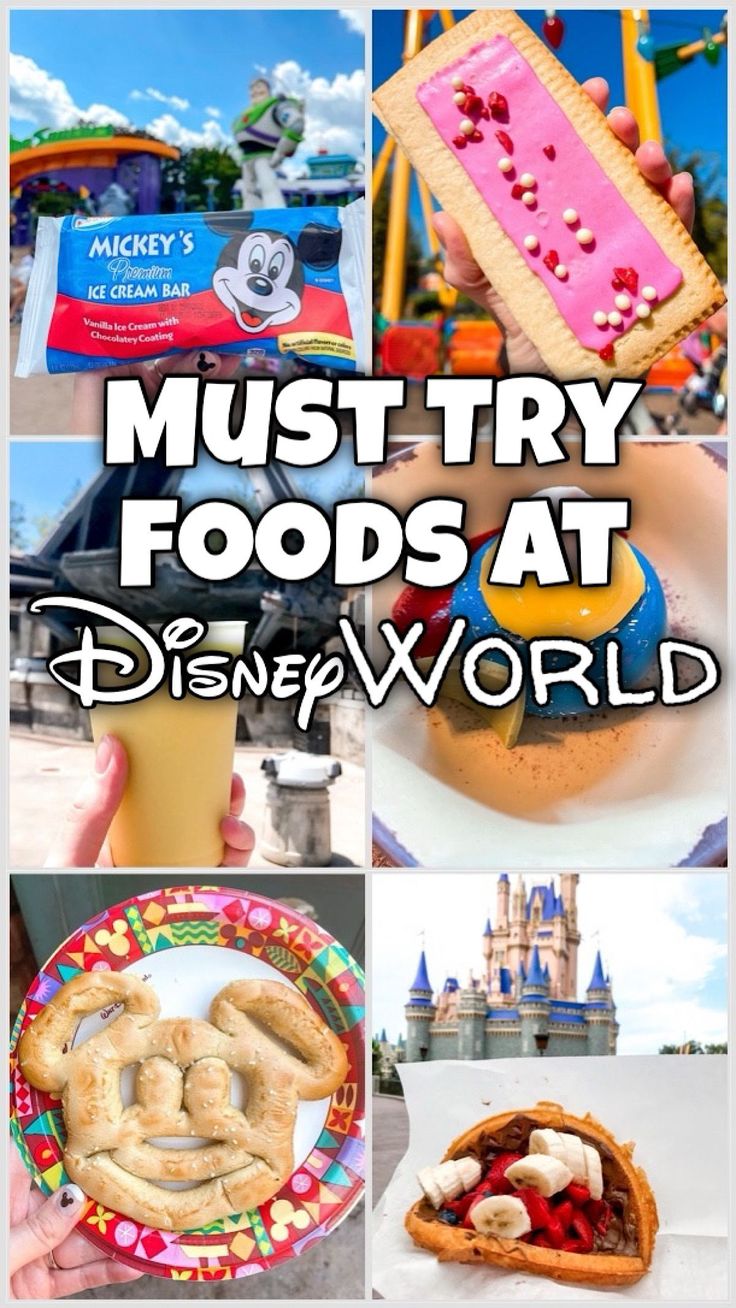 disney world food is shown in this collage