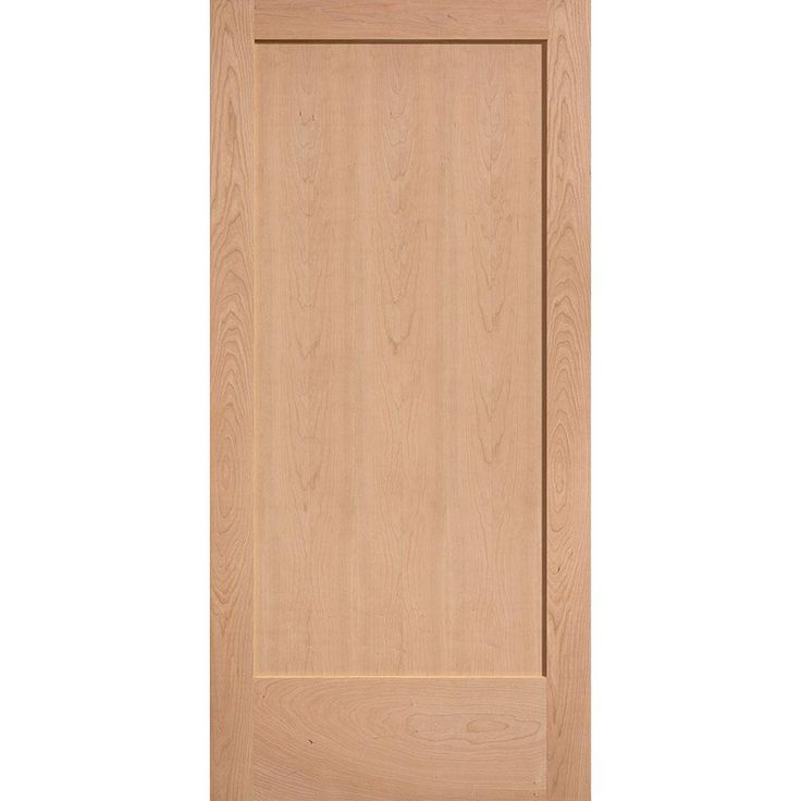 a wooden door with no glass on the top and bottom panel, in light wood