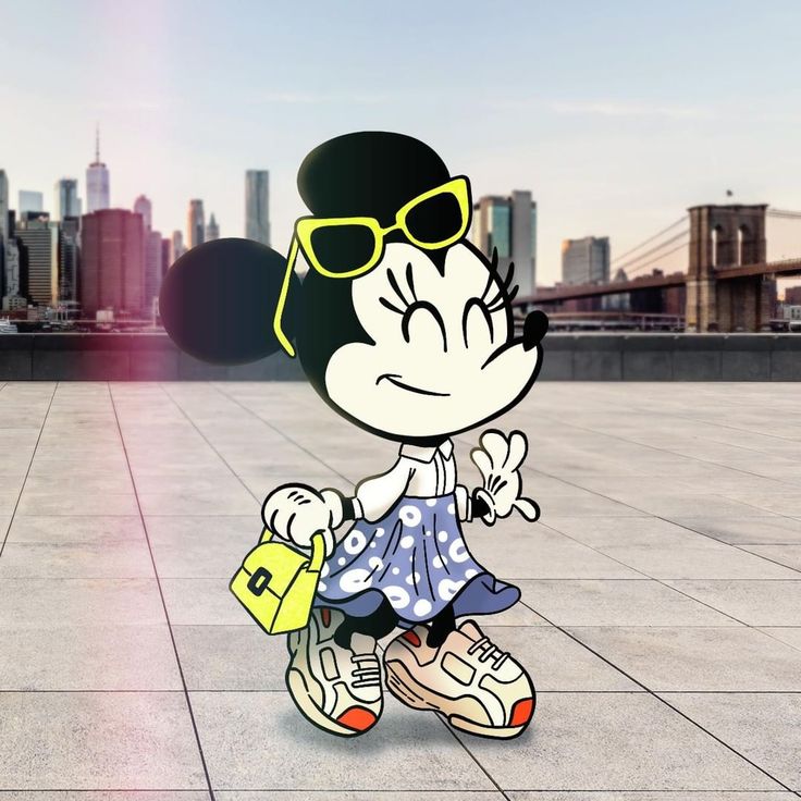 a cartoon character sitting on the ground in front of a city