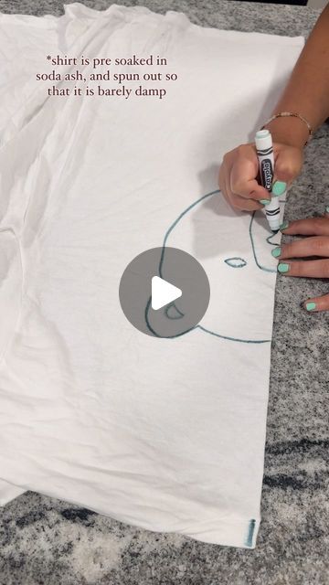 someone is painting the back of a t - shirt that has an image of a woman's hand on it