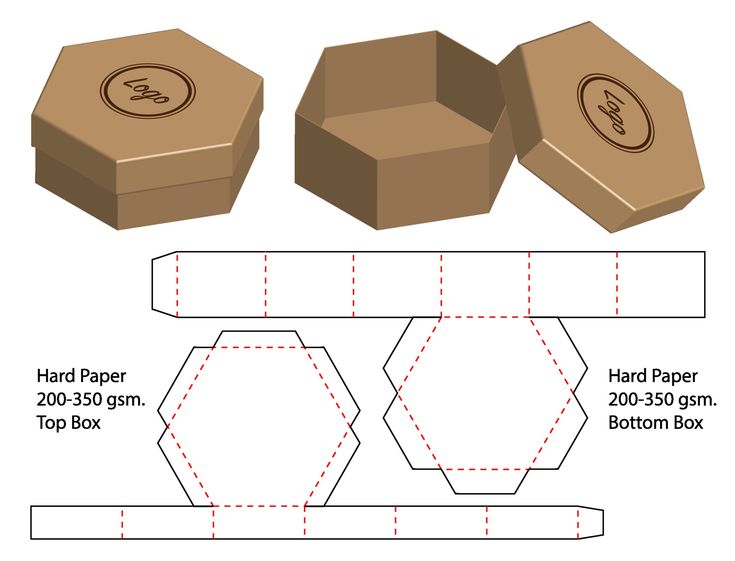 the box is cut out to make it look like hexagonals with different shapes and sizes