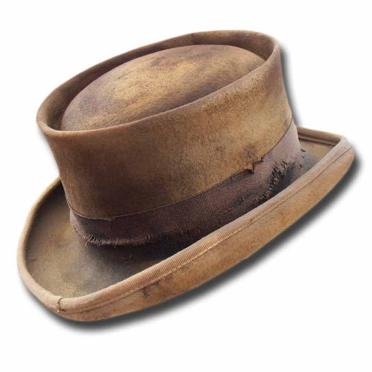 Beautiful top hat Desert Rat aged Dusty brim curled Western type, product and antiqued in our specialized laboratory. 100% Wool felt The hat externally is antiquing. Lined. Being a handmade product is unique, the hat you receive will be similar, not identical. The hat is made in 25 working day. Contact us if you want a different customization. Made in Italy Attention pls. Custom item, hand-made on request and measure, according to law, the right of withdrawal is not allowed Vintage Leather Brimmed Hat, Brown Brimmed Fur Felt Top Hat, Brown Fur Felt Brimmed Top Hat, Vintage Fur Felt Fedora, Vintage Fur Felt Top Hat With Flat Brim, Vintage Leather Hat With Short Brim, Vintage Leather Fedora With Flat Brim, Vintage Brown Fedora With High Crown, Vintage High Crown Brown Fedora