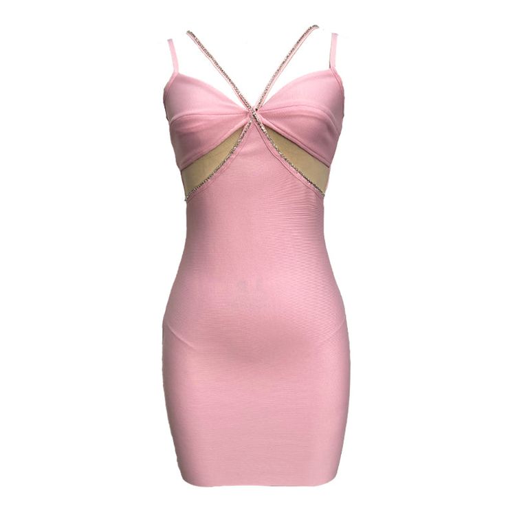 Introducing our stylish Pink Cocktail Dress, designed to make you stand out at any party or event. Made from high-quality satin fabric, this dress is not only comfortable but also durable. Its sleeveless design and mini length add a touch of allure to your look, while the natural waistline creates a flattering silhouette. The dress features a trendy strap neckline, adding a hint of sophistication. Its bodycon silhouette enhances your curves, making you feel confident and elegant. Crafted from breathable and sustainable polyester material, this dress is not only fashion-forward but also eco-friendly. The solid pink color adds a playful and feminine touch, perfect for the summer season. It comes in sizes XS-L to ensure a comfortable fit for every body type. Whether you're attending a club ni Summer Satin Dress With Stretch For Date Night, Glamorous Mini Sleeveless Evening Dress, Stretch Satin Party Dress, Chic Stretch Satin Mini Dress, Summer Stretch Mini Dress For Prom, Glamorous Knee-length Satin Mini Dress, Trendy Mini Prom Dress, Spring Satin Stretch Mini Dress, Spring Stretch Satin Mini Dress