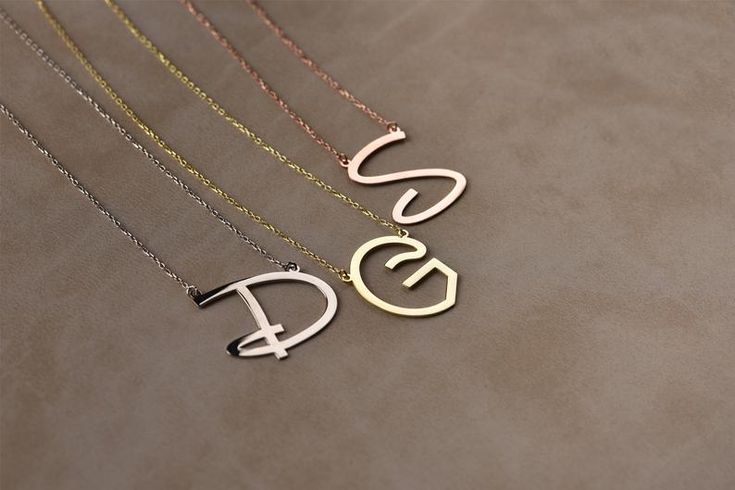 Large Personalized Initial Necklace Letter Initial Necklace | Etsy Elegant Silver Initial Necklace With Monogram, Elegant Silver Monogram Initial Necklace, Elegant Personalized Tan Initial Necklace, Elegant Tan Monogram Initial Necklace, Elegant Silver Initial Necklace For Personalized Gift, Personalized Elegant Initial Necklace For Birthday, Elegant Initial Necklace For Birthday, Personalized Monogram Initial Pendant Name Necklace, Personalized Monogram Initial Pendant Necklace