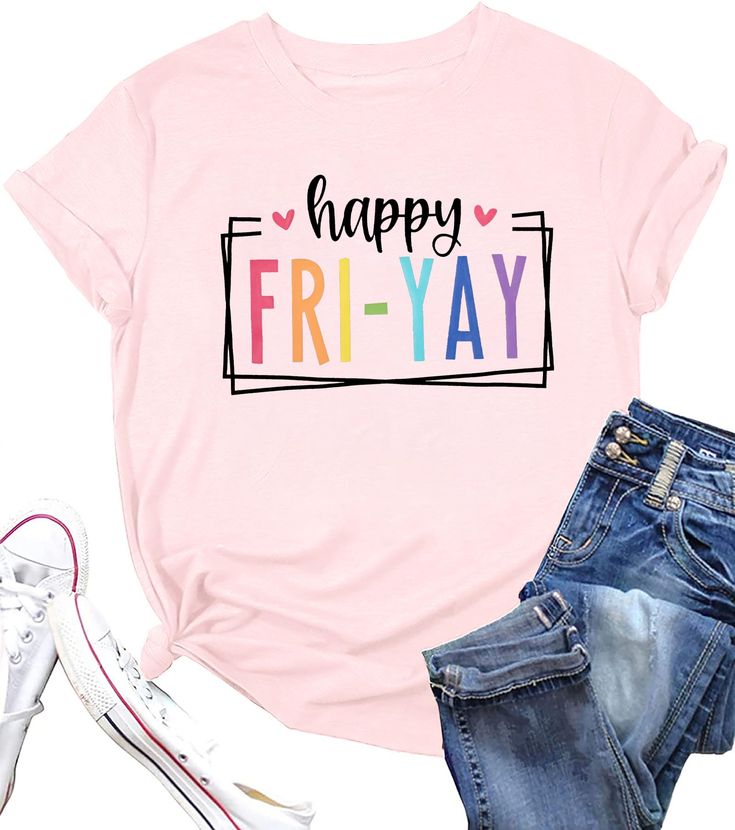 PRICES MAY VARY. Soft Fabric: This Happy Friday teacher shirt is Made from premium quality materials, this shirt ensures both style and comfort. The soft fabric feels gentle against the skin, while the durable construction guarantees long-lasting wear. Design: Crafted with precision and attention to detail, this teacher Weekend shirt features a unique design that instantly catches the eye. The bold statement "Happy Fri-yay" is prominently displayed, making it clear that symbol of anticipation, f Friday Teacher Shirts, Teacher Tshirt Ideas, Friyay Shirt, Funny Teacher Shirts, Funny Friday, Happy Fri-yay, Fri Yay, Future Teacher, Casual Fridays