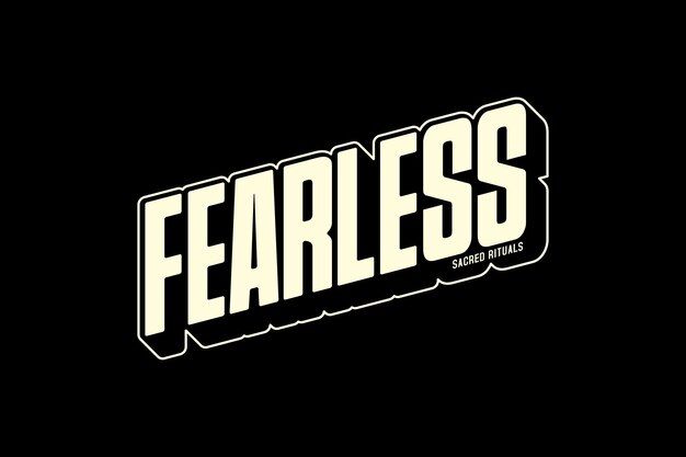 the word fearless in white on a black background