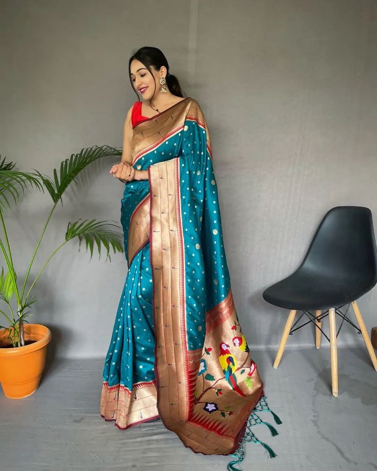 PURE PAITHANI SILK SAREE WITH PAITHANI RICH WEAVED PALLU WITH TASSELS AND UNIQUE MOTTIF PATTERN For orders dm us or visit: www.pahrava.com Link in bio. #saree #sareefashion #Pahrava #silksarees #handwork #paithani #❤🌸 Paithani Silk Saree, Paithani Saree, Intresting Facts, Kalamkari Saree, Blue Saree, Silk Sarees Online, Soft Silk Sarees, Traditional Sarees, Pink Saree