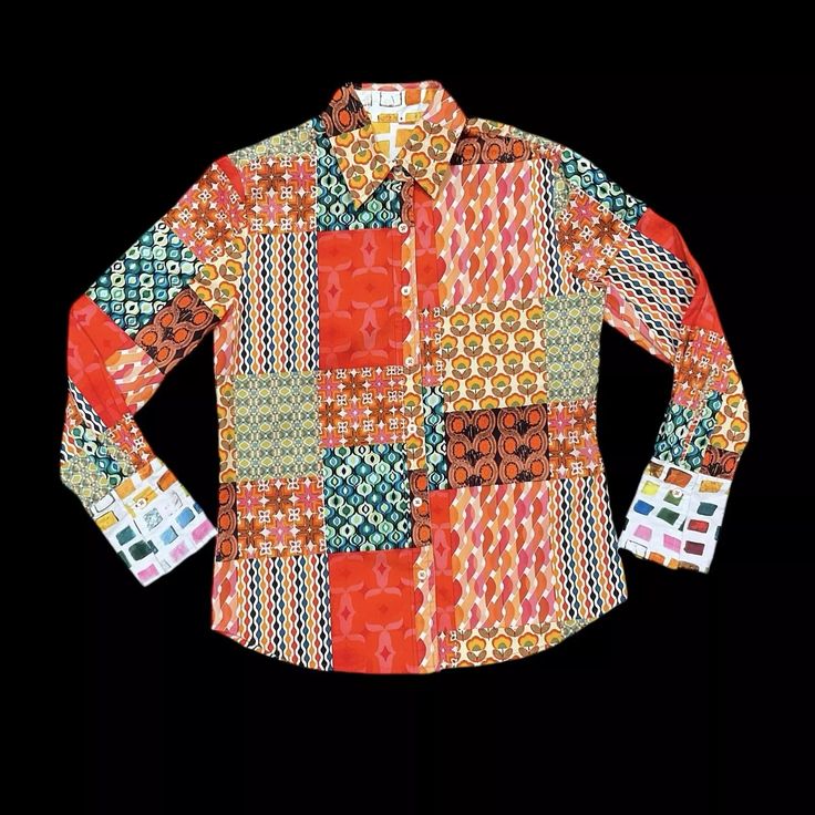 Dizzy Lizzie Rome Patchwork Shirt Multi Color Allover Print Colorful Tizzy Blous | eBay Patchwork Shirt, Rome, Womens Clothing Tops, Vintage Inspired, Multi Color, Sleeve Length, Im Not Perfect, Women Accessories, My Style