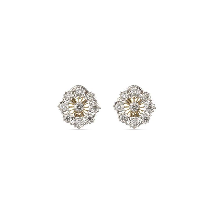 TULLE RAGGIERA EARRINGS Luxury Earrings With Single Cut Diamonds, White Luxury Earrings With Single Cut Diamonds, Classic White Diamond Earrings With Rose Cut, Luxury White Earrings With Single Cut Diamonds, Timeless White Earrings With Diamond Accents, Elegant White Single-cut Diamond Earrings, Elegant White Earrings With Single Cut Diamonds, White Diamond Clip-on Earrings, Fine Jewelry Diamond Earrings With Rose Cut