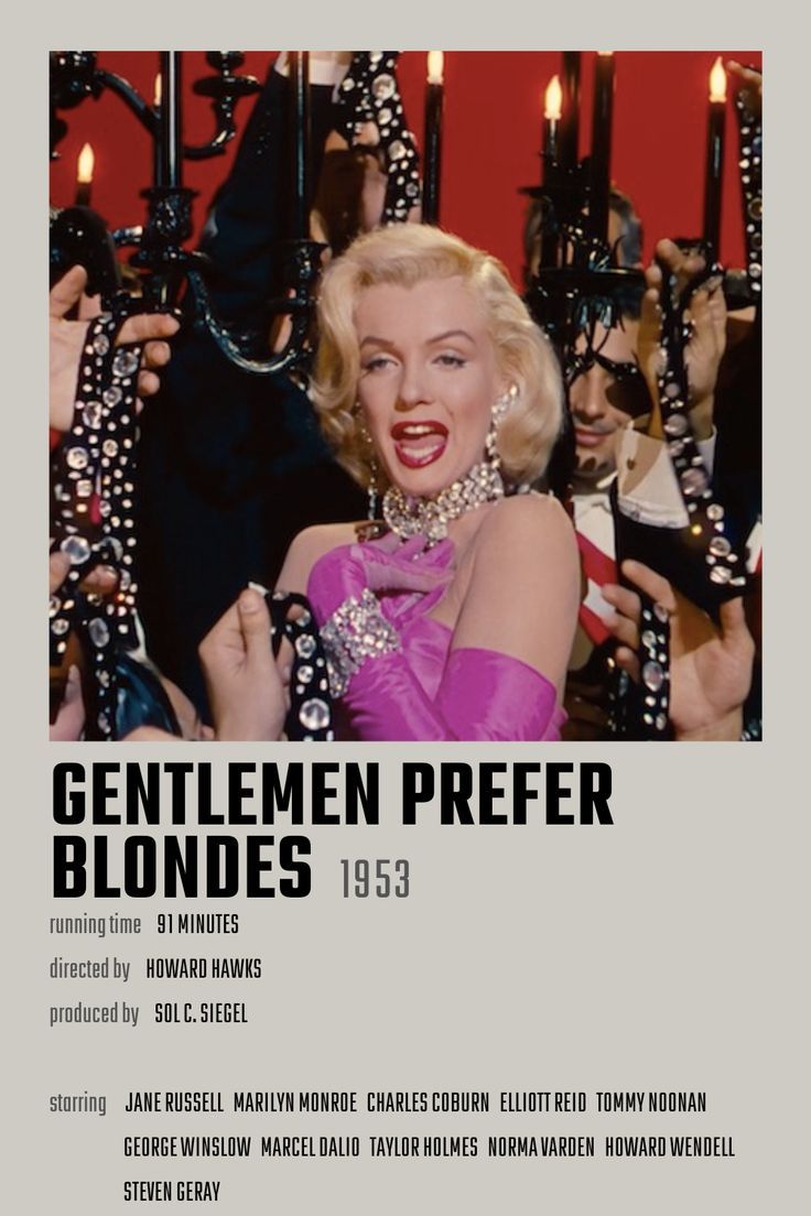 the poster for gentlemen preferr blondes 1933, featuring marilyn monroe in pink dress