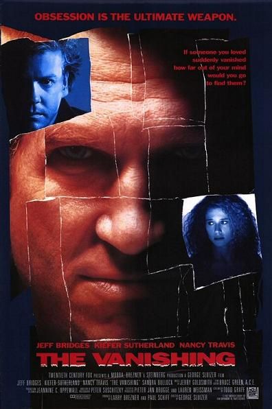 a movie poster for the vanishing with two faces and one man's face on it