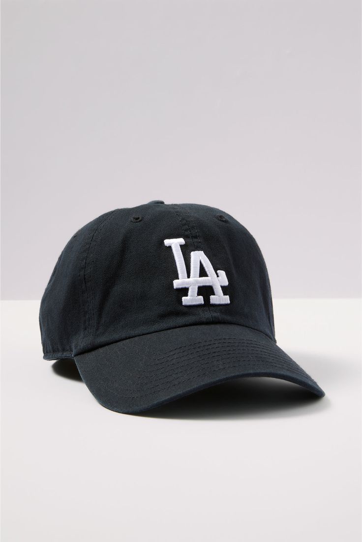 Rep your favorite team with this wool-blend baseball cap by '47 Brand, featuring a paneled design with an embroidered Los Angeles Dodgers logo at front and an adjustable hook-and-loop closure at back. | `47 Women's LA Clean Up Baseball Hat, Black Black Baseball Cap For College During Baseball Season, Collegiate Baseball Cap With Curved Visor For Baseball Season, Embroidered Logo Dad Hat For Fan Gear, Collegiate Snapback Dad Hat For Baseball Season, Collegiate Six-panel Dad Hat For Baseball Season, Dad Hat With Embroidered Logo For Fan Gear, Baseball Season Game Day Cap With Curved Visor, Classic Baseball Cap For Game Day, Collegiate Six-panel Adjustable Baseball Cap