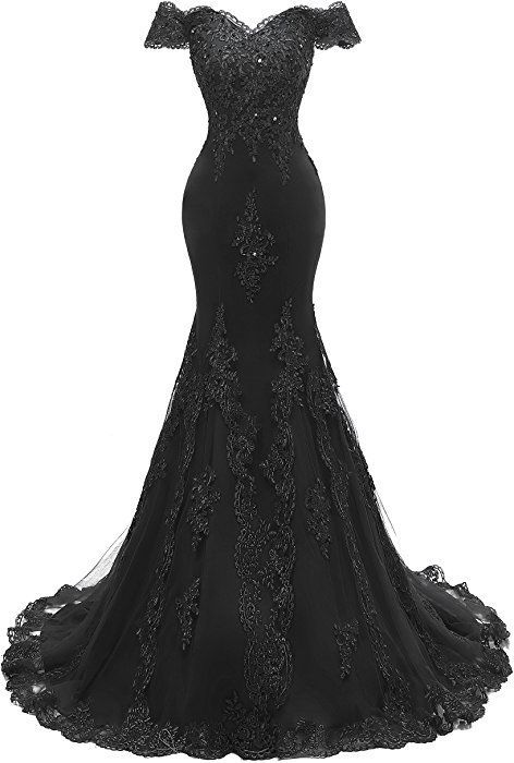 Black Prom Dresses Gaun Abad Pertengahan, डिजाइनर कपड़े, Black Wedding Gowns, Off Shoulder Evening Gown, Glamouröse Outfits, Beaded Evening Gowns, Mermaid Prom Dresses Lace, Prom Dresses Long Lace, Prom Dresses Long Mermaid