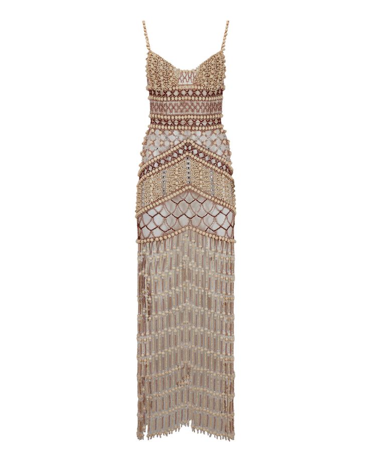 This Wood and Crystal Beaded Gown is part of the Spring 2024 Runway Collection. Due to the intricate hand-beading throughout this fully-beaded gown, this dress takes more than 18 days to make. The gown is made from an illusion tulle fabric with more than five pounds of crystal and wood beads.Made in Brazil. 100% POLYAMIDE. VEM28376US. Brazil Dress, 18th Birthday Dress, 2024 Runway, Beading Netting, Net Dress, Illusion Tulle, Beaded Gown, Fabric Beads, Tulle Fabric