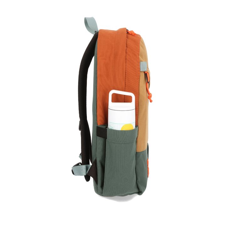 The Daypack Classic: one of our first silhouettes. This stylish and functional pack is the ideal travel companion, schoolmate or pack mule whether you're commuting through town, across campus, or hitting the trail. Made from recycled nylon. Description  With a laptop sleeve, it’s great as an everyday work bag, yet it has enough room for extra layers on the trail. A 1000D recycled nylon exterior is both durable and resilient, while a coated 210D recycled nylon lines the inner compartment for easy clean up. The action leather lash tab is perfect for securing extra gear or attaching a bike light. Spacious main compartment External laptop sleeve fits most 15” laptops 100% recycled nylon  Features & Specs  Top carry handle U-shape access to main compartment Action leather lash tab Internal slee Functional Travel Accessories With Adjustable Strap For Outdoor, Casual Everyday Bags With Water Bottle Pocket, Versatile Durable Backpack For Outdoor, Versatile Durable Outdoor Backpack, Durable Versatile Outdoor Backpack, Versatile Outdoor Backpack Travel Accessories, Standard Backpack For Outdoor Activities With Pockets, Versatile Travel Accessories With Zipper Pocket For Outdoor Activities, Versatile Travel Accessories With Functional Pockets For Outdoor