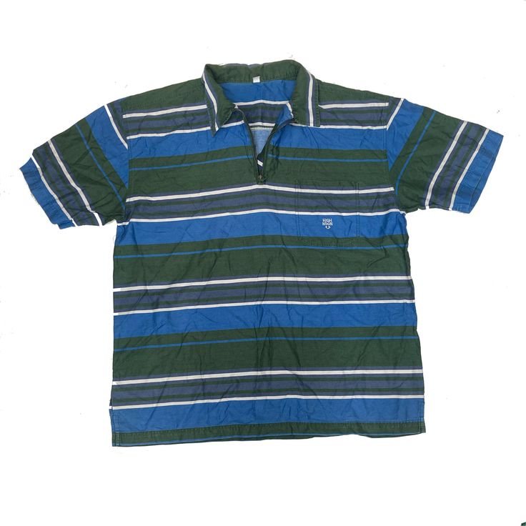 Vintage 90s Oversized Striped Cotton Short Sleeve Shirt  -  Size: 48/50 fits as XXL  Collar to hem: 90cm Pit to pit: 71cm Casual Short Sleeve Polo Shirt With Horizontal Stripes, Casual Short Sleeve Polo Shirt With Stripes, Casual Horizontal Stripe Short Sleeve Polo Shirt, Casual Short Sleeve Striped Polo Shirt, Green Polo Shirt With Striped Collar And Short Sleeves, Green Short Sleeve Polo Shirt With Striped Collar, Blue Striped Polo Shirt With Polo Collar, Blue Polo Shirt With Horizontal Stripes, Casual Polo Shirt With Horizontal Stripes