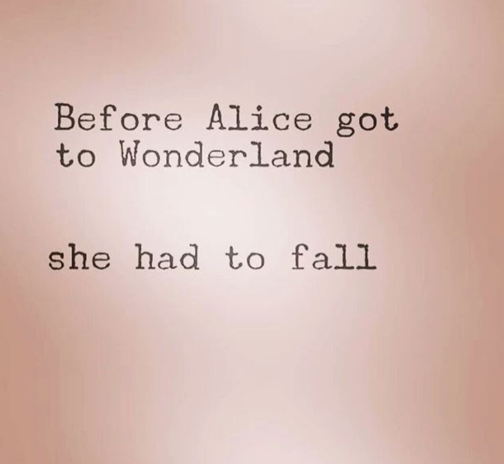 the words before alice got to wonderlandland she had to fall