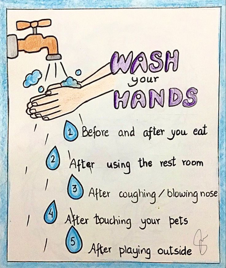 a hand washing poster with instructions on how to wash your hands