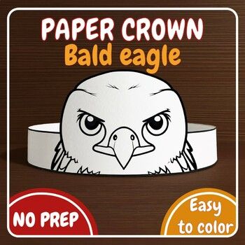 a paper crown with an eagle on it's head and the words paper crown bald eagle