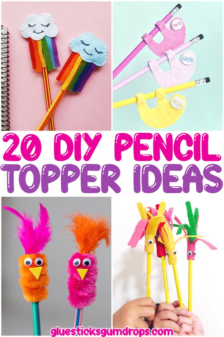 20 diy pencil topper ideas for kids to make with their own hands and fingers