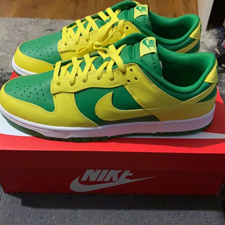 Nike Dunk Low Oregon Brand New With Tags, Just Released Today Size 13 Mustard Round Toe Sneakers For Streetwear, Yellow Sporty Custom Sneakers With Rubber Sole, Yellow Low-top Basketball Shoes For Streetwear, Yellow Lace-up Sneakers With Gum Sole, Nike Yellow Basketball Shoes With Gum Sole, Yellow Low-top Basketball Shoes With Rubber Sole, Yellow Custom Sneakers With Rubber Sole, Yellow Synthetic Basketball Shoes With Round Toe, Yellow Basketball Shoes With Rubber Sole