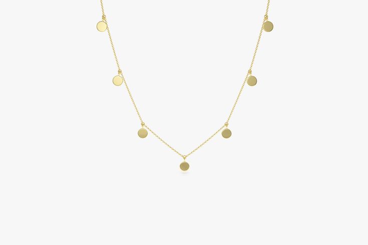 "14k Solid Gold Choker Necklace / Coin Charm Choker / Gold Disc Choker / Disc Dangle Necklace / Dangle Coin Necklace / Layering Choker / Rose Gold Features ✔Made to Order. ✔Gold Kt: 14K ✔Available Gold Color: Rose Gold, Yellow Gold, White Gold ✔ Size of Disc - 5MM Diameter ✔ Number of Discs: 9 Discs total on the Necklace ✔Ready to Ship in 7-10 Business Days If you have any additional questions about this product, just hit the \"Ask a Question\" button (just to the right of the price) and we will Yellow Gold Dangle Clavicle Chain Necklace, Yellow Gold Dangle Clavicle Necklace, Gold Drop Necklaces With 17 Jewels, 14k Gold Dangle Necklace In Gold-tone, Modern Gold Necklaces With Charms, Gold Drop Necklaces In 14k Gold, Fine Jewelry 14k Gold Dangle Necklaces, Gold Dangle Drop Necklace In Fine Jewelry Style, 14k Gold Dangle Necklaces Fine Jewelry