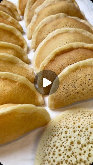 some breads are lined up and ready to be baked into buns or cakes