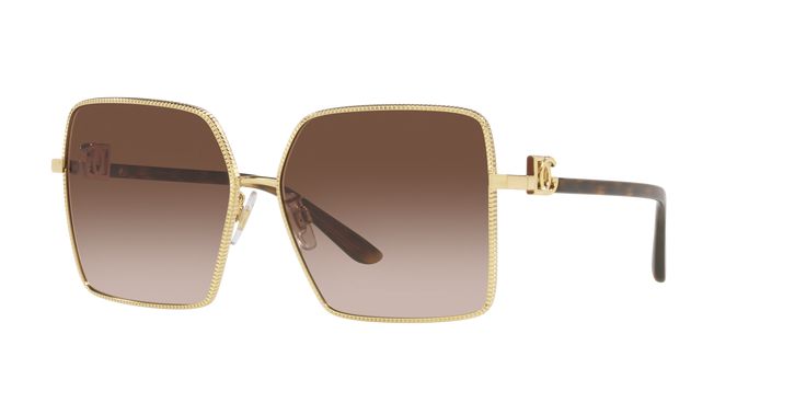 Experience the perfect blend of style and functionality with Dolce&Gabbana DG2279 sunglasses. The square shape and polished gold metal frame give these glasses a timeless appeal. The gradient brown lenses add a touch of sophistication, making this pair ideal for everyday wear. Discover the exquisite craftsmanship that goes into every Dolce&Gabbana design. Designer Gold Polarized Sunglasses, Chic Gold Square Frame Sunglasses, Luxury Metal Frame Sunglasses For Summer, Chic Gold Sunglasses With Gradient Lenses, Gold Chic Sunglasses With Gradient Lenses, Gold Polarized Square Frame Sunglasses, Gold Square Frame Sunglasses With Polarized Lenses, Gold Square Frame Metal Sunglasses, Luxury Gold Polarized Sunglasses