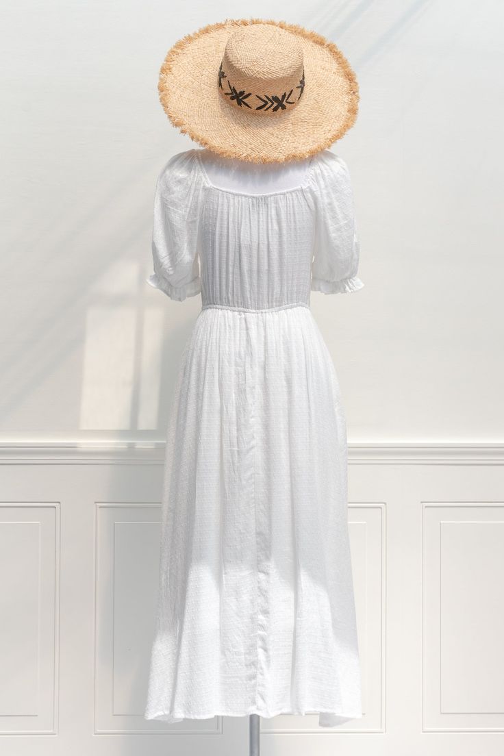 A classic summertime staple for a romantic warm-weather look, the Collioure Hat is perfect for days spent in the sunshine. With lovely vintage-inspired florals around the crown, this hat is available in tan straw with either black or white fleur details. Please Note- This item is final sale only. . Details: 17.5" Total Diameter 22" Around Crown, Adjustable Inner Ribbon Material: 100% Raffia, Polyester Inner Ribbon Imported Summer Straw Hat With Structured Crown, Structured Crown Straw Hat For Summer, Straw Hat With Structured Crown For Spring, Adjustable Straw Hat With Structured Crown For Summer, Adjustable Structured Crown Straw Hat For Summer, Chic Structured Crown Sun Hat For Beach, Summer Vacation Hats With Structured Crown, Structured Crown Summer Hat For Vacation, Summer Vacation Straw Hat With Structured Crown