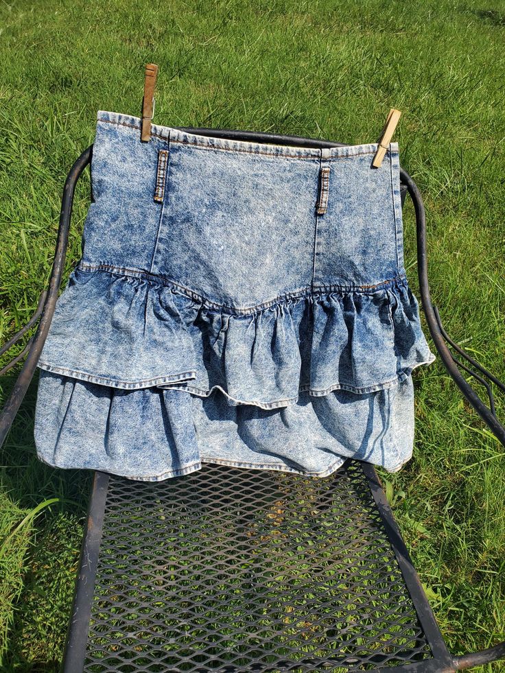 Vintage size 13 (30inch waist) Kayo brand ruffle denim skirt 20 inch length Back zipper High Waist Cotton Mini Skirt With Ruffles, Fitted Mini Denim Skirt With Ruffles, Ruffled Cotton Denim Mini Skirt, High-waisted Cotton Skort With Ruffles, High Waist Cotton Skort With Ruffles, Cotton Ruffled Mini Denim Skirt, Ruffled Mini Length Denim Skirt, Fitted High-waist Denim Skirt With Ruffles, Fitted High Waist Denim Skirt With Ruffles