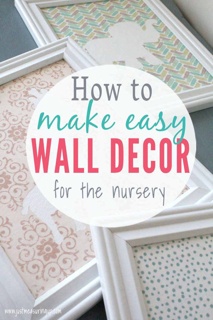 four framed pictures with the words how to make easy wall decor for the nursery