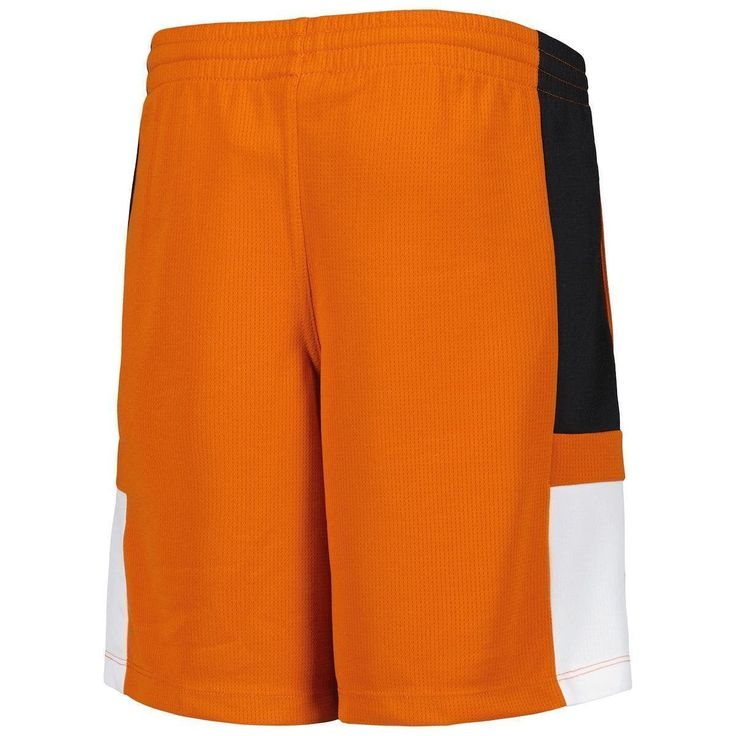 Make wearing Texas Longhorns gear a comfortable experience for your young fan with these Lateral Performance shorts. They feature breathable mesh fabric and a flexible waistband. Plus, contrasting colors on the side highlight their growing Texas Longhorns fandom. Machine wash with garment inside out, tumble dry low Heat-sealed graphics Brand: Outerstuff Inseam on size S measures approx. 7.5'' Officially licensed Imported Material: 100% Polyester Elastic waistband with drawstring Mesh fabric Two Sporty Orange Breathable Bottoms, Team-colored Bottoms For Summer Sports, Breathable Orange Sports Bottoms, Orange Breathable Sports Bottoms, Orange Nylon Sports Shorts, Orange Athletic Sportswear Shorts, White Breathable Mesh Bottoms For Gym, Orange Sportswear Bottoms For Sports, White Breathable Mesh Sports Bottoms