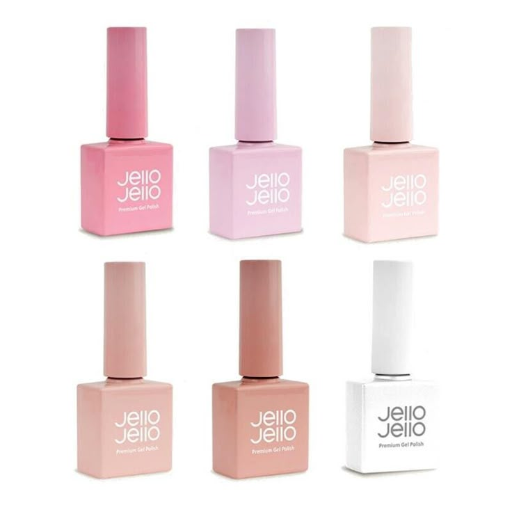 Nail Polish Korean, Jello Jello Nail Polish, Korean Gel Nail Polish Brands, Gel Nail Products, Korean Gel Polish, Jelly Polish, Jelly Nail Polish, Nail Polish Packaging, Gel Nail Polish Brands