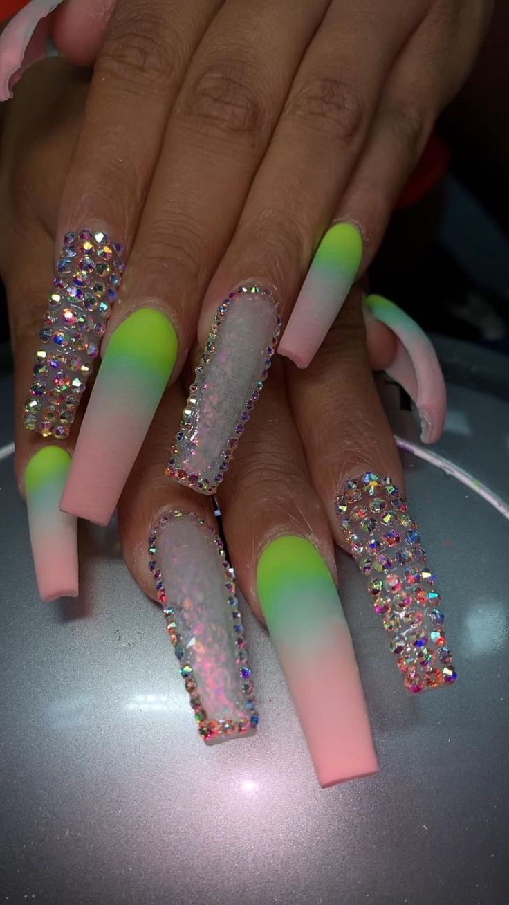 Long Acrylic Nail Designs, Nail It, Drip Nails, Exotic Nails, Long Acrylic Nails Coffin, Coffin Nails Long, Bling Acrylic Nails, Summer Acrylic Nails, Luxury Nails